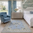 thumbnail image 4 of Toyoso 3x5 Oriental Medallion Area Rug, Distressed Floral Traditional Carpet, Soft Low Pile Non-Shedding Rug for Living Room, Bedroom, Dining Room, Faded Boho Home Decor, Light Blue, 4 of 10