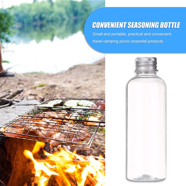 Botella de condimentos para especias, botella transparente para apretar, recipiente de boca afilada para barbacoa y Picnic