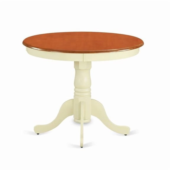 Round Antique Table, Buttermilk & Cherry - 36 in.