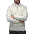 thumbnail image 5 of X RAY JEANS Mens Ribbed Mock Neck Quarter-Zip Sweater, Off White, L, 5 of 9