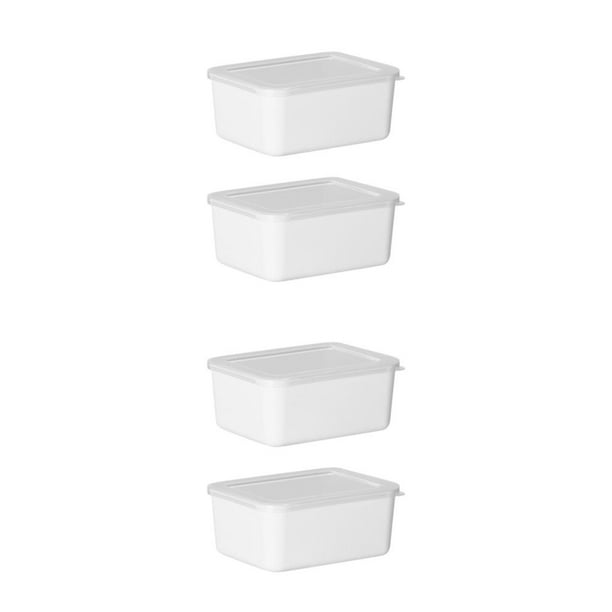 Naiovety Contenedores de almacenamiento transparentes - Fácil organización Tapa transparente Grado alimenticio Apilable Blanco lechoso 2 Blanco lechoso 2 piezas 2Conjunto