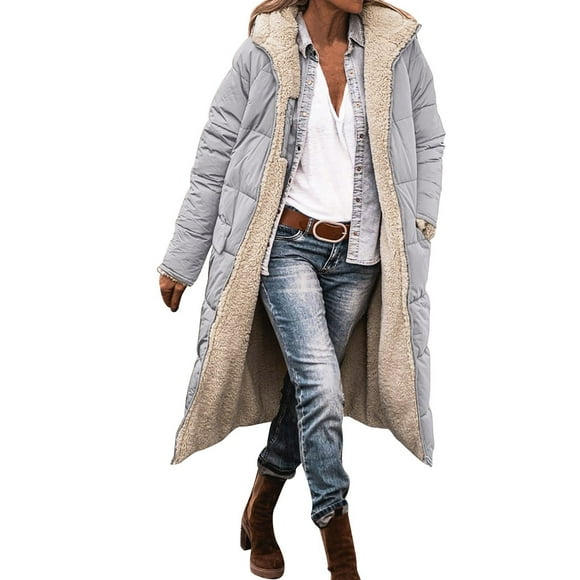 TJAZFJPA Winter Coat Women's Womens Fashion Casual Zip up Jacket with Pockets Hoodie Winter Reversible Teddy Long Coat Outerwear Womens Plaid Jacket Corduroy Jacket