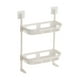 thumbnail image 2 of Bathroom Storage Rack | Multifunctional Sink Organizer | Wall Mounted Plastic Shelf | Dual Tier Design with Hooks | White Black | Space-Saving | 61x34x14.5cm | Easy Install | 1 Piece, 2 of 6