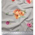 thumbnail image 1 of Soimoi Satin Silk Fabric Flower & Leaves Watercolor Fabric Prints By Yard 42 Inch Wide, 1 of 3
