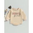 thumbnail image 2 of Bagilaanoe Newborn Baby Girl Oversized Romper Sweatshirt Long Sleeve Bodysuits Letter Print Pullover 3M 6M 12M 18M Infant Casual Tee Tops, 2 of 7
