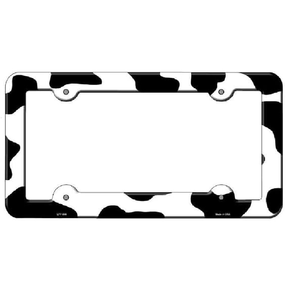 Smart Blonde LPF-039 6 x 12 in. Cow Print Novelty Metal License Plate Frame