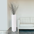 thumbnail image 3 of 40 inch Tall Rectangular Wooden Modern Floor Vase - Sleek Contemporary Decor Accent for Living Room, Bedroom, Hallway and Entryway - Handcrafted Decorative Display Piece with Elegant Design, White, 3 of 4