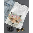 thumbnail image 3 of Fox With A Floral Crown T-Shirt Women -Image by Shutterstock, Female XX-Large, 3 of 4