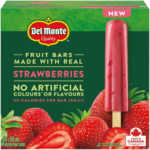 DEL MONTE Barres Glacées Aux Fruits Fraises 10 x 50 ml