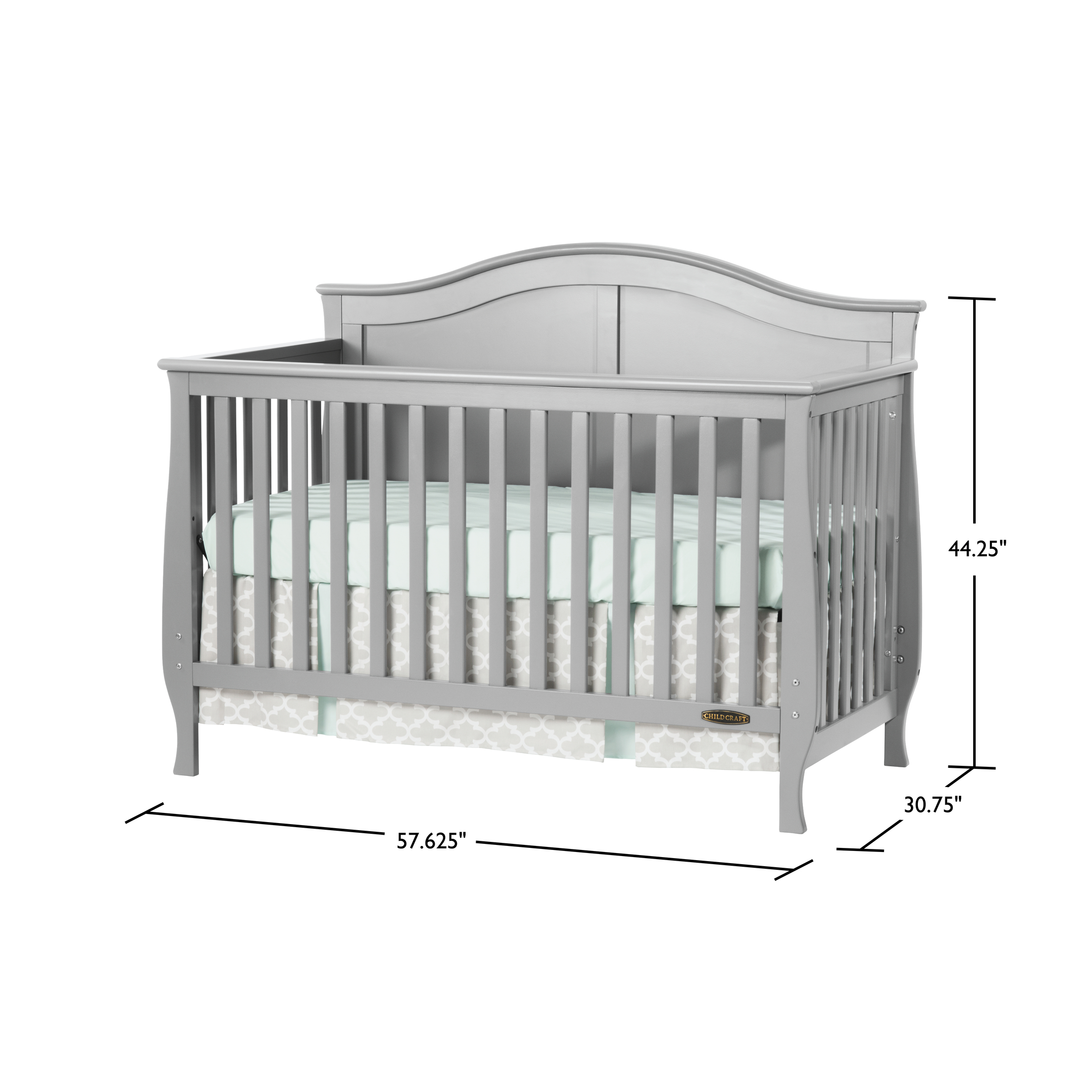 Improper crib mattress sizing causes safety risks. child craft camden 4 in 1 convertible baby crib cool gray