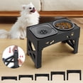 thumbnail image 5 of Elevated Dog Bowls, Raised Dog Bowl Stand With Slow Feeder & No Spill Water Bowl, 5 Adjustable Heights, For Large Medium And Small Dogs, 5 of 10