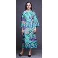 thumbnail image 4 of Bimba Mint Green Flower Leaves & Rose Bathrobes For Women Wrap Printed Bride Getting Ready Dress Robe For Girls S, 4 of 5