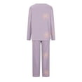 thumbnail image 4 of Riecok 2 Piece Pajama Set for Women V Neck PJ Set Long Sleeve Tops and Pants Cute Print Comfortable Soft Sleepwear, 4 of 5