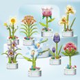 thumbnail image 3 of Treingi 2024 Nuevo ramo de flores en macetas Bloques de construcción para niña Ladrillos de plantas creativos 3D DIY para decoración del hogar Regalos románticos para el día de San Valentín, 3 of 5