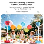 Lypsnake Automatic Bubble Maker with Light Music, Street Lamp Style Bubble Blower, 4 Adjustable Heights Musical Bubble Machine for Backyard Birthday Holiday Festival Celebration