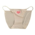 thumbnail image 1 of Aayomet Women's Seamless Hipster Underwear Love Print Underwear Girls Underpants Female Briefs Lingerie Cotton (Beige, M), 1 of 4