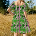 thumbnail image 5 of Plaid Pink & Green Dress womens dress cute dress Summer skirt, 5 of 7