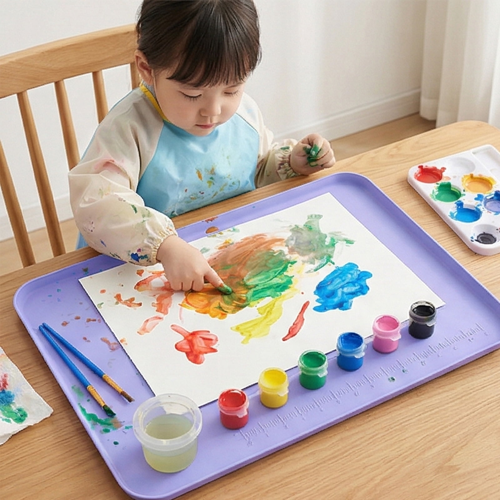 Silicone Craft Mat with Raised Edges to Contain Liquids and Keep Workspaces Cleaning for Projects