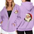 thumbnail image 1 of WILLBEST Sudadera para Mujer, Estilo Navideño, con Cremallera, Manga Larga, Bolsillo, Cordón Ajustable y Capucha XX-Grande, 1 of 8