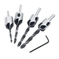 thumbnail image 1 of Juego de brocas de acero de alta Escariador de herramienta de chaflán avelnado para carpintería 3-6mm 4 Unidades Set Sunnimix Countersink Drill Bit Set HSS, 1 of 8