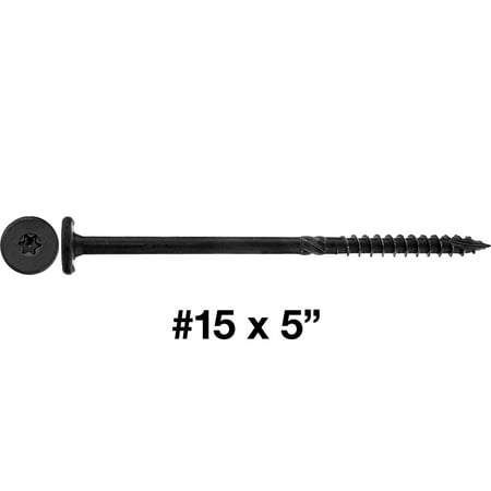 

Jake Sales Brand - #15 x 5” Torx/Star Black Wafer Head Lag Screws ~350 Screws - ACQ Compatible - 19 Pounds