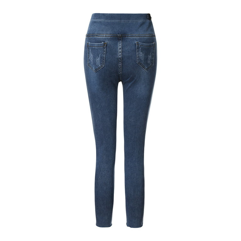 skpabo Maternity Women's Jeans Pregnant Denims Pant - Ripped Stretchy Slim  Leggings Dark Blue Skinny Jean 