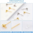 thumbnail image 5 of 200Pcs 2 Colors Ball Post Stud Earring Findings Iron & 304 Stainless Steels Ear Stud with Vertical Loops and 200Pcs Plastic Ear Nuts for DIY Jewelry Earring Making Golden & Stainless Steel Color, 5 of 6