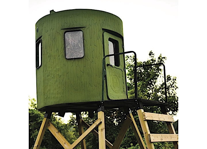 Banks Outdoors Deck Plate with Handrails, Heavy Duty Hunting Blind Accessory, 43” x 28”