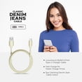 thumbnail image 4 of Liquipel Powertek Denim 6' USB-A to USB-C Cable, Cream, 4 of 7
