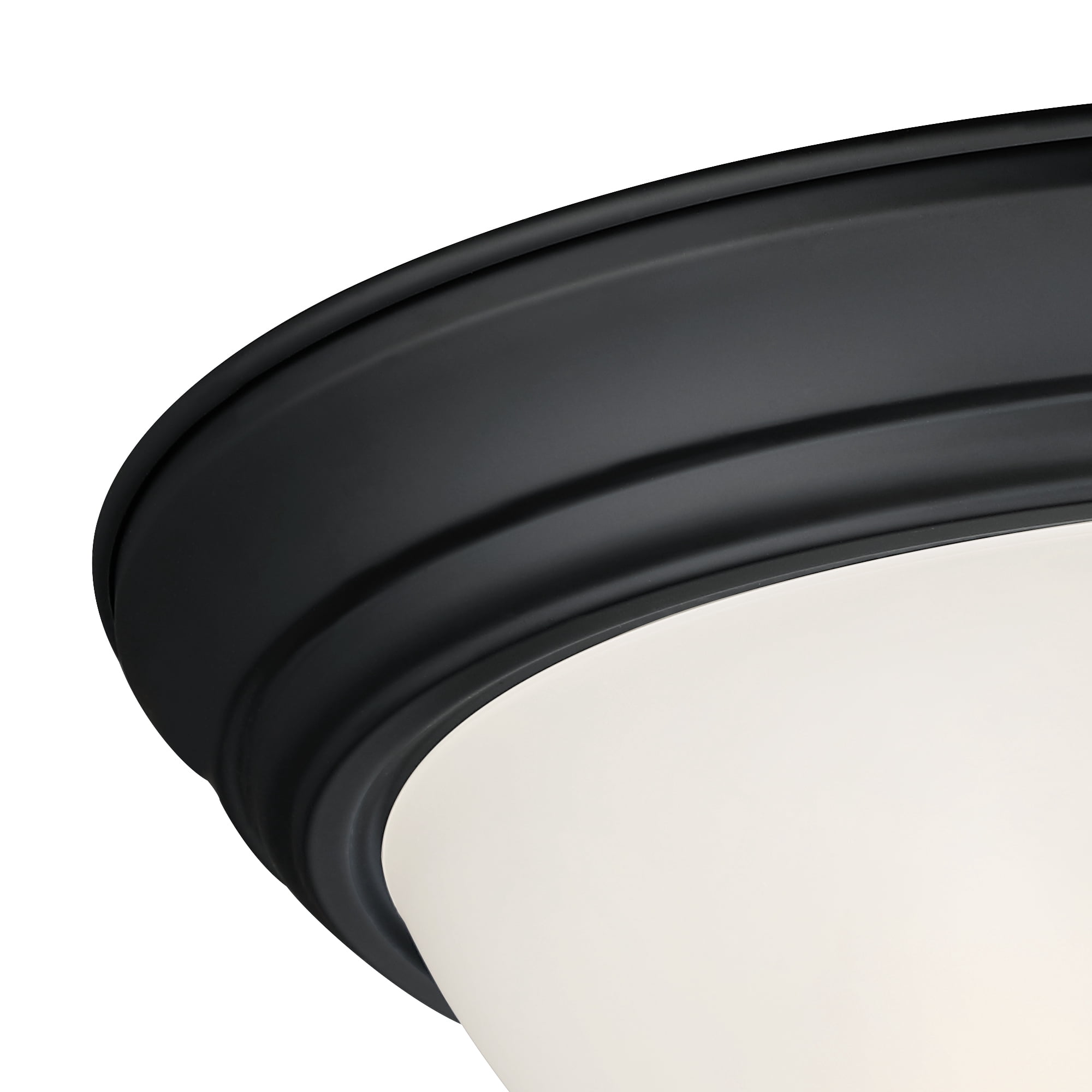 DESIGNERS FOUNTAIN Flush Mount Ceiling Light, 2-Pack, 13 Inch Frosted Glass Lighting Fixture for Kitchen, Bedroom, Bathroom, and Hallway, LED Bulbs Not Included, Matte Black