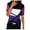 Purple, variant on LYXSSBYX Womens T Shirts Graphic Tees Trendy Women's Casual Geometry Printed T-Shirt Short Sleeve Blouse Round Neck Casual Tops