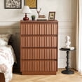 thumbnail image 5 of UPGO 25.3'' Fluted Dresser for Living Room, Bedroom, Hallway, Entryway with Deep 5 drawers, Wooden Dresser, 5 of 14