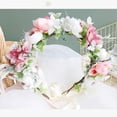 thumbnail image 2 of witspace Handmade Flower Headband Floral Crown, Bridal Hair Wreath Wedding Floral Garland Headpiece With Ribbon For Wedding Party Prom Photo Props (9.44 Inches), 2 of 4