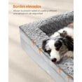 thumbnail image 4 of FEANDREA ama para Perros, Cama para Mascotas, 106 x 81 x 18 cm, Ortopédica con Espuma Corrugada, Funda Extraíble con Motivo Rosa de Peluche, Bordes Elevados Acolchados, Gris Paloma, 4 of 5
