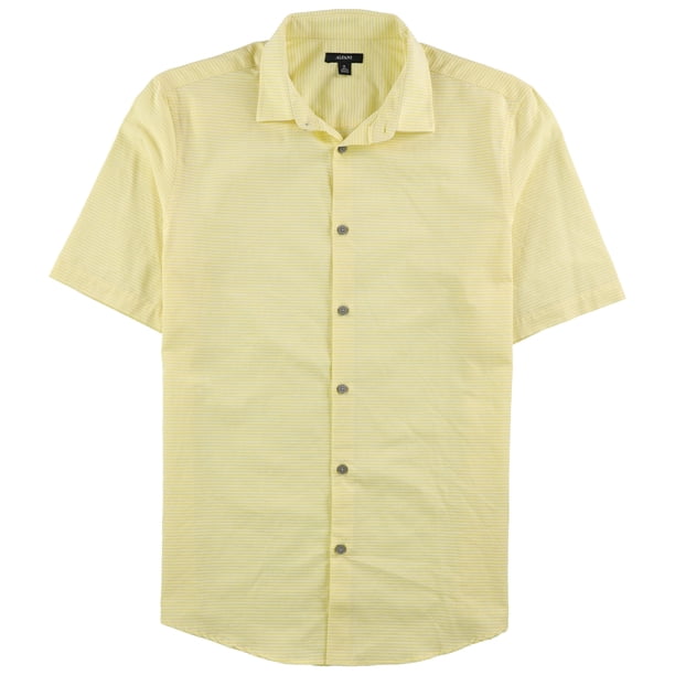 Camisa con Botones texturizados Alfani para hombre amarillo mediano