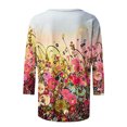 thumbnail image 5 of Pntutb Grande Taille Liquidation! T-Shirt Imprimé pour Femme Blouse à Manches 3/4 Col Rond Hauts Décontractés, 5 of 5