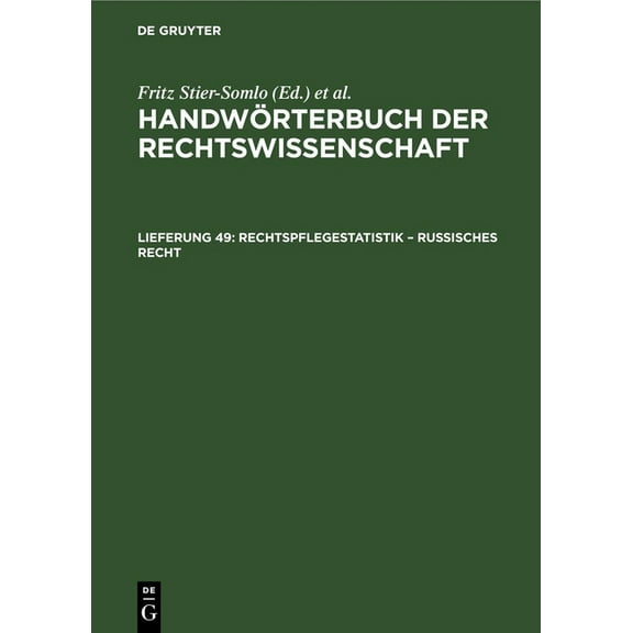 Rechtspflegestatistik - Russisches Recht: (Ergäzungsband Lfg. 5), (Hardcover)