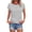 Gray, variant on Trendy Tshirts for Women Cap Sleeve Striped Tops Crewneck Basic Casual Summer T Shirts,XXXL,Gray
