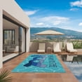 thumbnail image 3 of Swimming Pool Outdoor Rug for Patio/Deck/Porch, Non-Slip Large Area Rug 3 x 5 Ft, Summer Ocean Beach Abstract Texture Indoor Outdoor Rugs Washable Area Rugs, Reversible Camping Rug Carpet Runner, 3 of 8