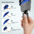 thumbnail image 4 of Automatic Folding Umbrella,Windproof Compact Umbrella with Two Reflective Stripes, Portable Travel Umbrella, UV Protection Sun Umbrella with Reinforced Frame For Rainy Sunny Days Night Time Use, 4 of 8