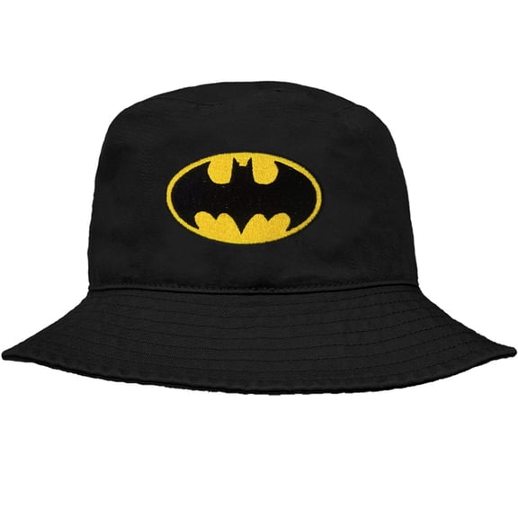 Batman Classic Bat Shield Logo Officially Licensed Bucket Hat Unisex for Men & Women, Black