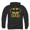 thumbnail image 3 of Batman Bat Dad (Back Print) Adult Zipper Hoodie Sweatshirt Black, 3 of 3