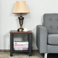 thumbnail image 4 of Gymax Industrial End Table 2-Tier Side Table W/Storage Shelf Rustic Sofa Table Black, 4 of 9