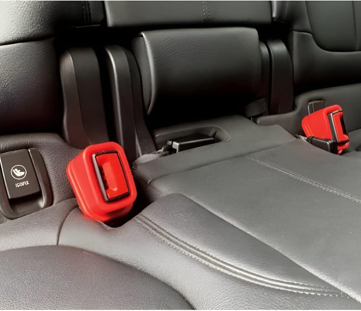 Porte-boucle De Ceinture De Sécurité En Silicone - Stabilisateur Pour Rangées Avant/arrière - Noir Ou Rouge