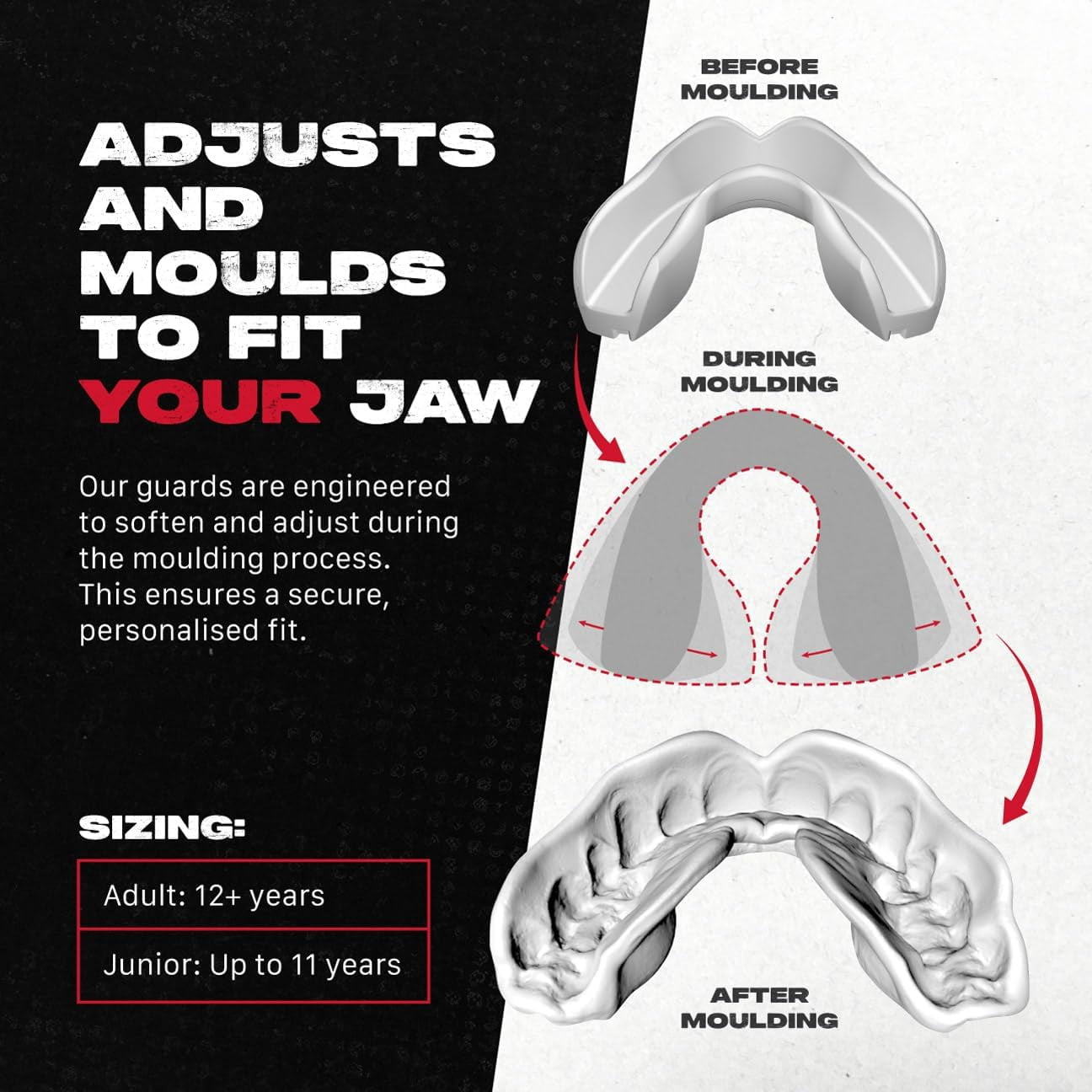 Mouth Guard, Elements Dual Layer Mouthguard for Adults & Youth with Case, Easy Fit Remoldable Mouthpiece for Football, Boxing, Lacrosse, MMA, Basketball & All Contact Sports