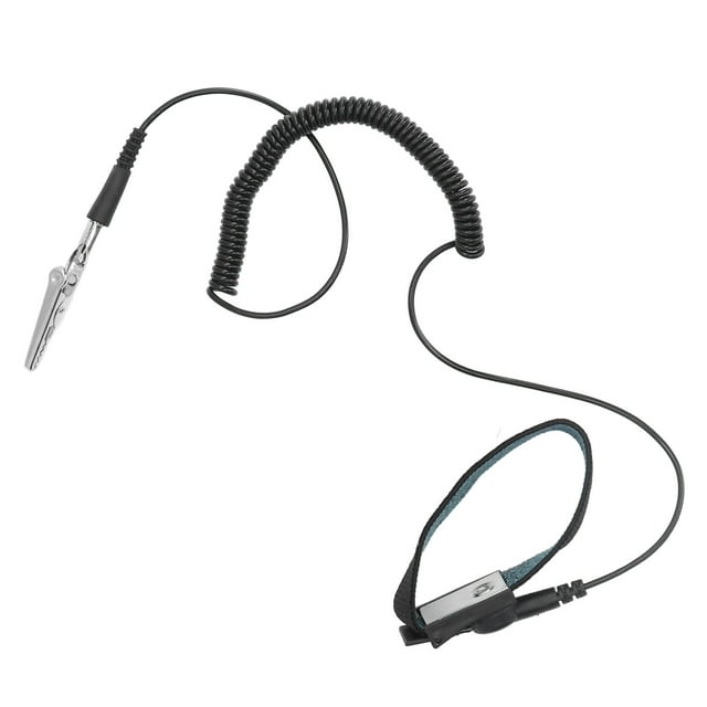 ESD Bracelet, Long Fil Spirale 0.1sec Décroissance Statique Bracelet Résistant Porter la Résistance de Protection Durable pour l'Électronique Bleu, Noir