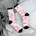 thumbnail image 5 of Disketp Breast Cancer Pink Ribbons Awareness (2) Unisex Crew Socks Lightweight Breathable Ventilation Ankle Socks, Mid-calf socks for Daily, 5 of 6