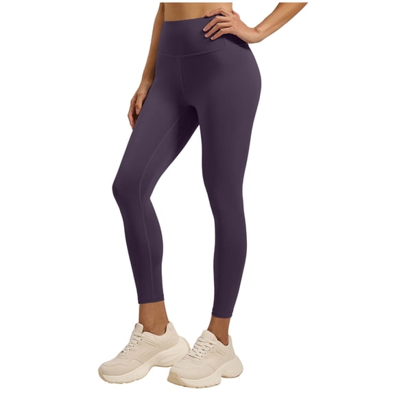 Tqcoqu Womens Yoga Pants High Waisted Workout Leggings Athletic Silky Feel Soft Gym Activewear,Purple,Women's S-XXXL