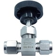 thumbnail image 2 of Hardware Acero inoxidable 304 Instrumento Válvula de aguja de gas 1/4 pulgadas Tubo OD Ajuste de compresión de doble virola 1000 Psi 1/4 pulgadas OD, 2 of 5