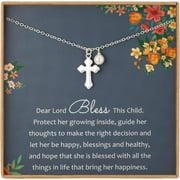 Sterling Silver Dainty Cross Necklace for Girls - Meaningful Baptism Gift, First Communion & Confirmation Jewelry